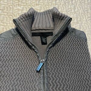 Kenneth Cole New York Men's Gray Zip-Up Knit Sweater